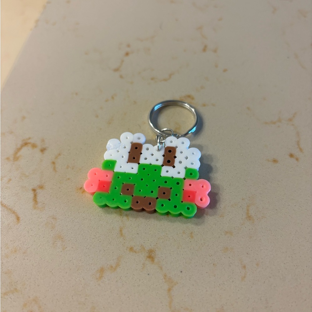 Keroppi Perler Bead Keychain Handmade